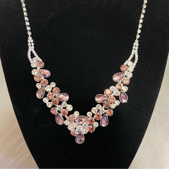 Prom/Special Occasion Necklace and Earrings, Purple and Pink shades - Picture 6 of 15